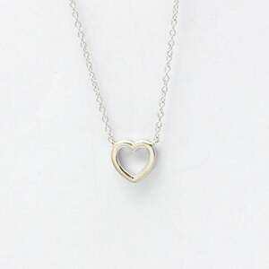 TIFFANY Authentic 18k Silver Diamond Heart Necklace